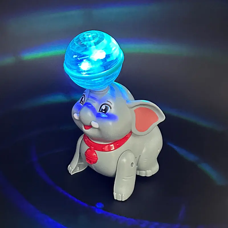 Electric Elephant Toy, Automatic Acrobatic Toy with Light & Music, Universal Rotating Crawling Walking Toy for Boys Girls, Holiday Birthday Gift