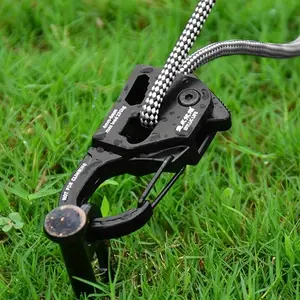 Heavy Duty Tent Rope Tightener - Adjustable Windproof Tent Adjuster with Ergonomic Handle, Portable Lightweight Outdoor Camping Accessories for Hiking and Camping Equipment, Camping Essentials, Durable Clamp Design, Rust Proof Construction