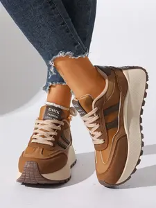 New Spring Thick Sole Alaskan Thick Soled Sneakers Trainer Sports Shoes Walking Shoes Lightweight Casual Thick Sole Height Increasing Anti-Slip Dad Shoes Show Small Feet