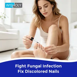 Wisholy Toenail Fungus Treatment Extra Strength ,Antifungal Solution ,Triple Action Formula for Damaged Nails, Multi-Purpose Nail Repair