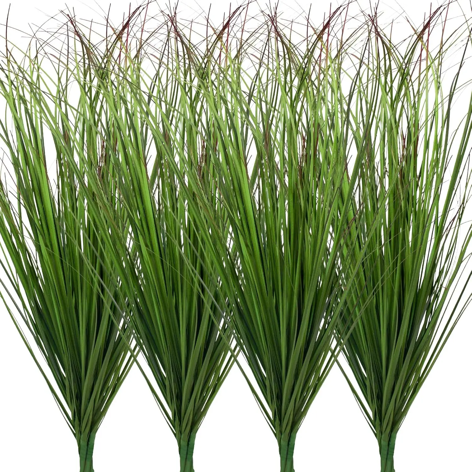 12 count Artificial Grass , Faux Shrubs Wheat Grass, Artificial Tall Grass   for Outdoor Decor,Artificial Greenery Stems Weed for Room Indoor  DecorGreen Red Tail