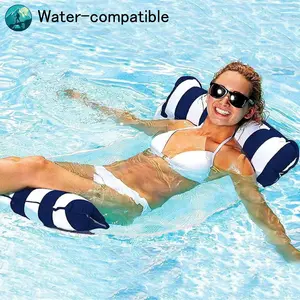 Four-in-one PVC inflatable boat, water floating net bed, recliner, stylish adult floating recliner with backrest, foldable, suitable for beach and pool parties