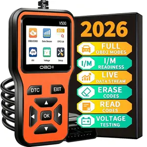 V500 New OBD2 Diagnostic Tool, Car Battery Voltage Test, DTC lookup, Engine Code Reader With Complete OBD2 Functionality, Reset, Mode 6 And 8, And More, Suitable For All OBDII/EOBD Vehicles After 1996+