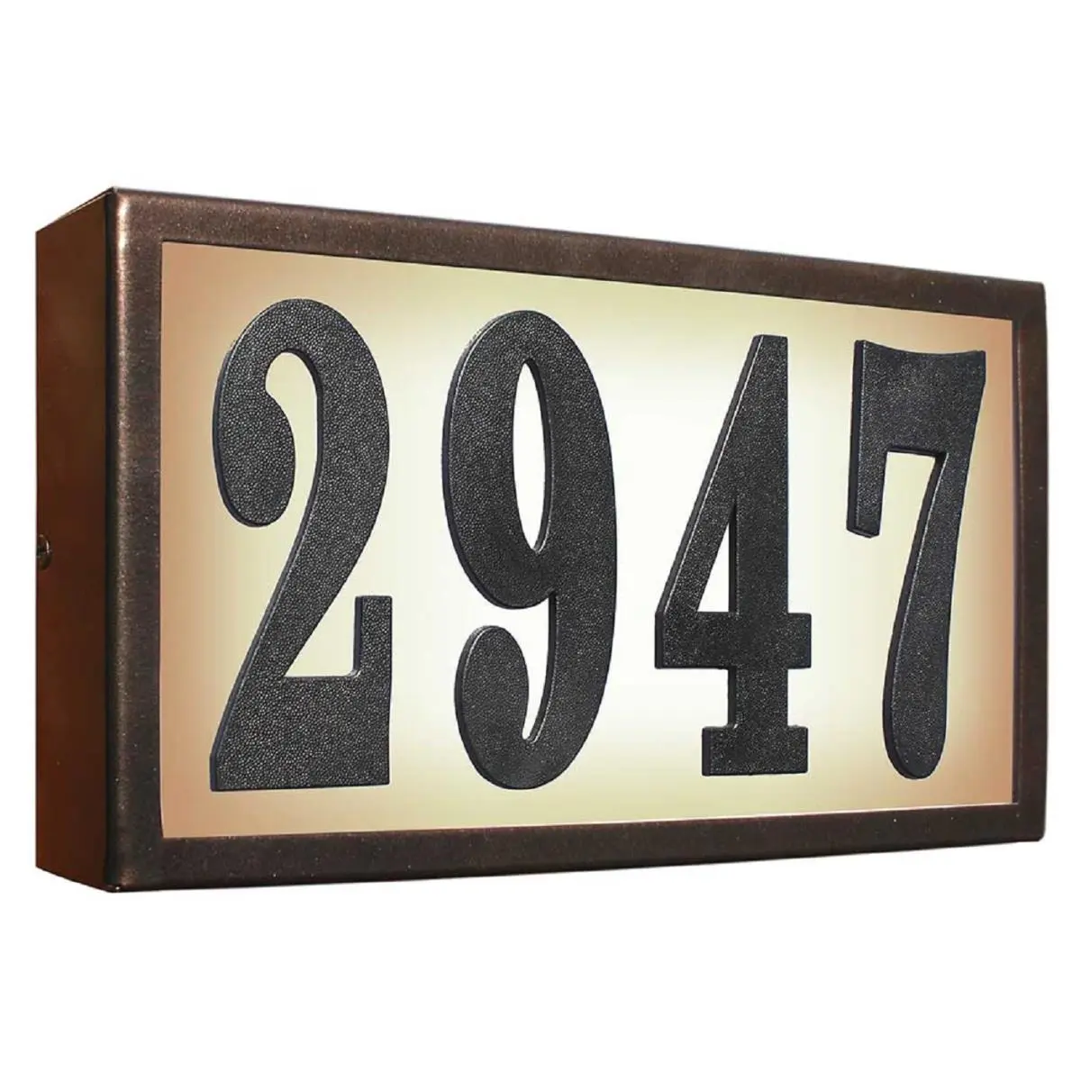 212 MAIN 6 in. Serrano Standard Lighted Outdoor Address Plaque - DIY Decorative Galvanized Steel Home Supplies Kit, Tough Bronze Finish Metal Build, Low Voltage Lighted Display, Includes Bulbs & Glue, Outdoors