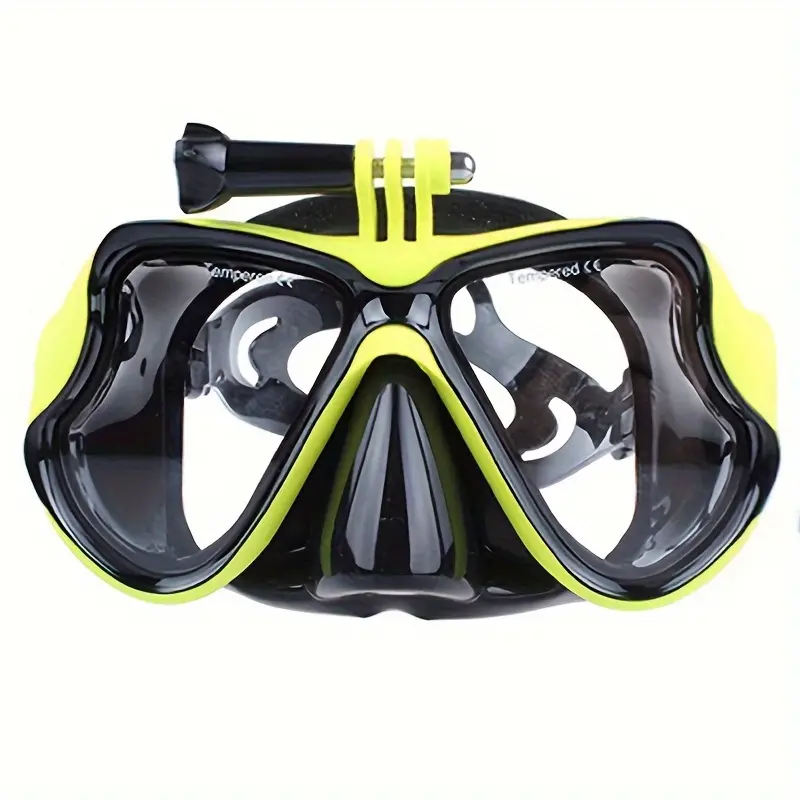 Professional Diving Goggles Mask with GoPro Mount, Tempered Glass Lenses, Compact and Practical Anti-Scratch Case - Diving Gear for Freediving, Underwater Fishing (Includes Rashguards Compatibility Note)
