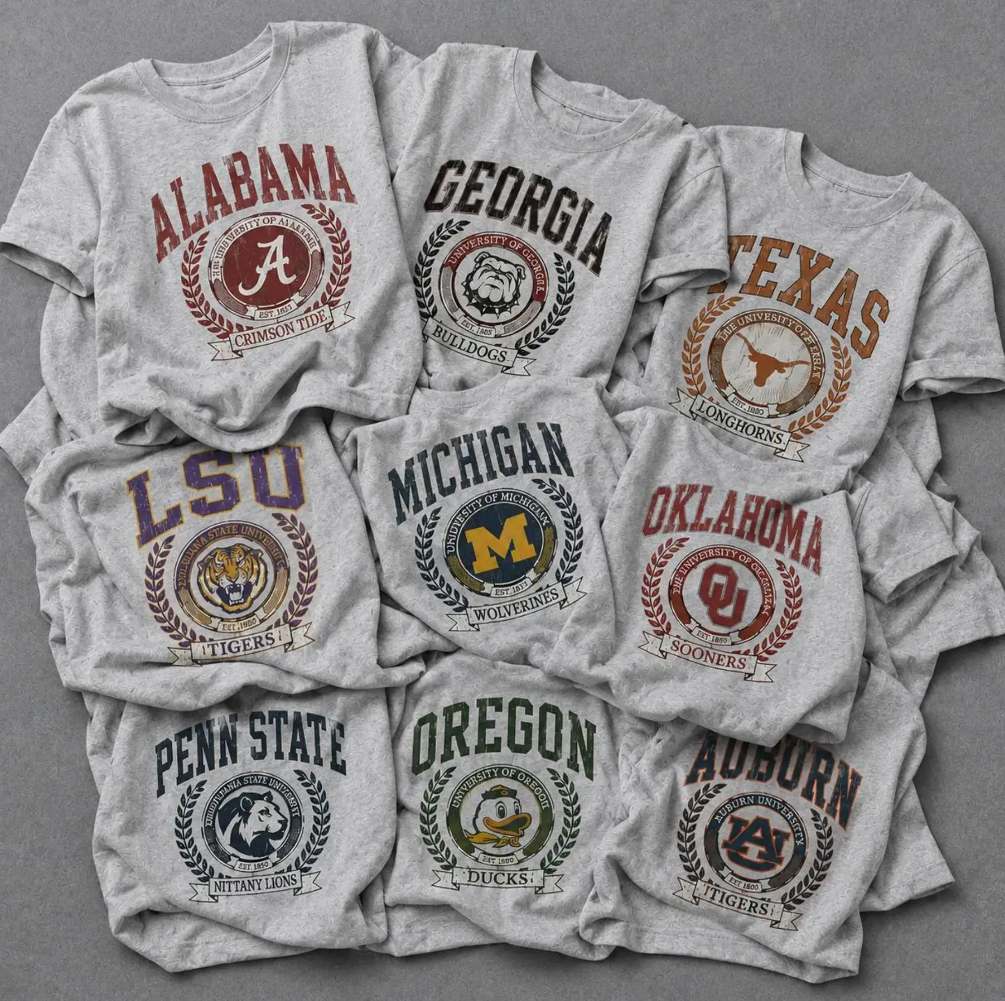 [Sale 50% off] Vintage All Team College Football Mascot Unisex T-Shirt, Game Day Outfit Shirt, Football Fan Apparel, Back To School College University Shirt, Gift for Football Fans