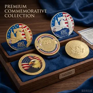 5PCS 250th US Anniversary Commemorative Coin Set Honor 250 Years of American Independence 1776-2026 Limited Edition Historical Collectible Gift 40mm 3D Relief Master-Level Craftsmanship