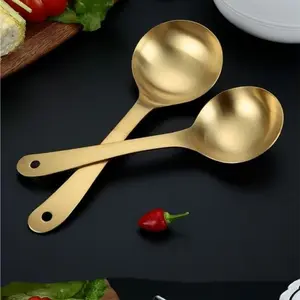 Stainless Steel Spoons Set, Large Size Elegant Design Utensils for Party & Banquet, Durable Stainless Spoonware for Kitchen Use, Perfect for Self-Service Buffet, Tableware Cutlery