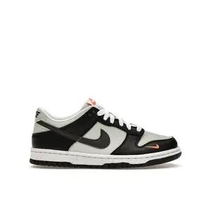 Nike Kid's Dunk Low Black Bright Mandarin Mini Swoosh, from StockX