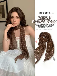 DC DUMPECCI Women's Fashion Leopard Print Chiffon Scarf, Stylish Sun Protection Shawl for Outdoor Use, Trendy Accessory for Ladies' Wardrobe