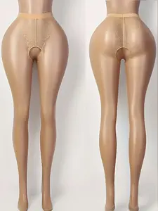 1/3 Pack Sheer Open Crotch Pantyhose, Sexy Butterfly Print, Easy-On Design, Women's Romantic Nightwear, All-Seasons Slim-Fit