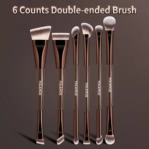 MAANGE 6pcs Dual-Ended Makeup Brushes Set, Makeup Brush Kit, Foundation Brush Eyeshadow Brush Nose Shadow Brush Eyeliner Brush Eyelid Brush Blending Brush Eyebrow Brush, Perfect for Beginners and Makeup Enthusiasts, Makeup Accessories Gifts for Friends