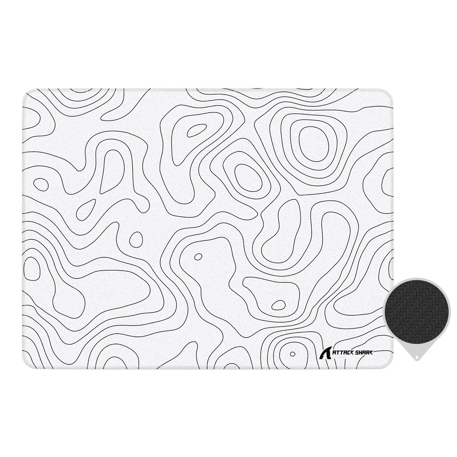 ATTACK SHARK CM02SE Gaming Mouse Pad, Non-Woven Texture Surface, Anti-Slip Rubber Base, Anti-Fraying Stitching Portable Mouse Mat for Mac/PC/Laptop Office&Gaming Accessories 410 * 310 * 4mm White