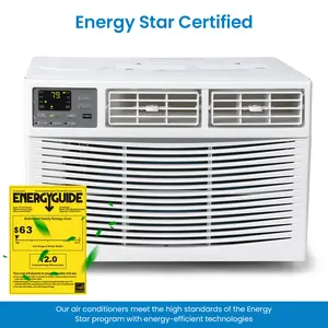 8000 BTU Smart Window AC Unit - Ultra Quiet Energy Efficient Air Conditioner, WiFi & Remote Control, Cools up to 350 Sq.Ft, 3 Cooling Speeds with Dehumidifier, 115V
