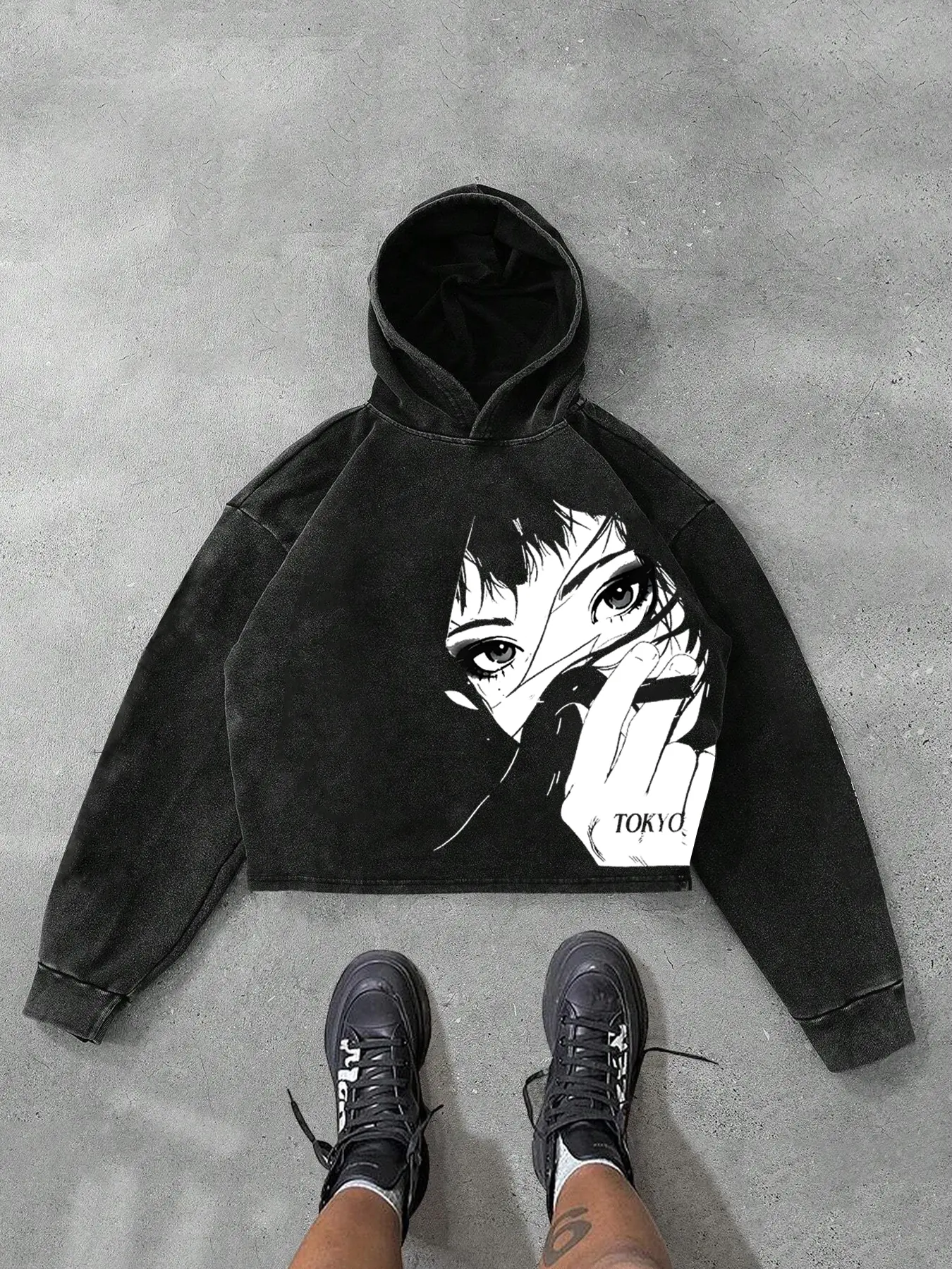 Japanese Anime Girl Tokyo Flame Printed Hoodies, Sweatshirts, Autumn Winter Warm Skin-Friendly Long Sleeve Top, Loose Fit Street Style Casual, All Seasons Fashion, Streetwear