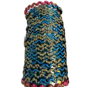 Elegant Pakistani Indian Glass/steel Bangles Set with Intricate Design and Gold Accents