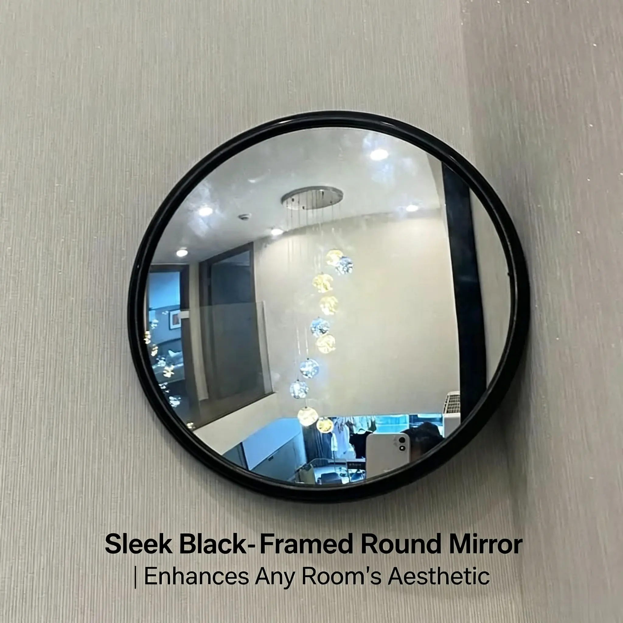 12 Inch Wide Angle Convex Security Mirror, Retro Style, Round Framing, 11.8" Effective View, Tmj Model, Ideal for Home Safety, Circle Mirror for Wall
