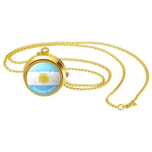 OIDEA Spinning Bezel Pocket Watch, Quartz Gold Tone Necklace Chain Watch, Rotatable Decorative Case with Arabic Numeral Dial, Accessory Gift