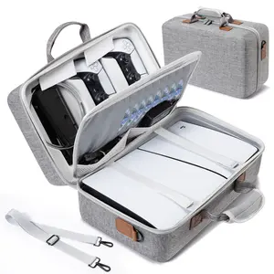 CoBak Large Capacity Carrying Case for PS5 Slim, Hard Shell Portable Travel Bag Holds PlayStation 5 Slim Console(Disc/Digital Edition) 2023, DualSense Controller, Base and Other Accessories, Black