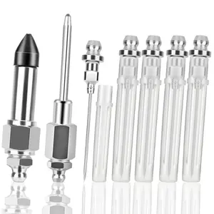 7Pcs Grease Gun Needle Accessory Set -  Include Grease Needle Dispenser, Grease Injector Needle, Rubber Joint Grease Nozzle,for Maintenance & Narrow Spaces