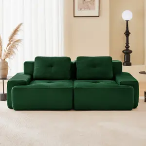 Modern L-Shaped Modular Sectional Sofa, Cozy Corduroy, Deep Wide Seat, Pearl-Like Piping, Stylish Tufted Detail, Anti-Slip Base, No Assembly, Luxury Couch for Living Room