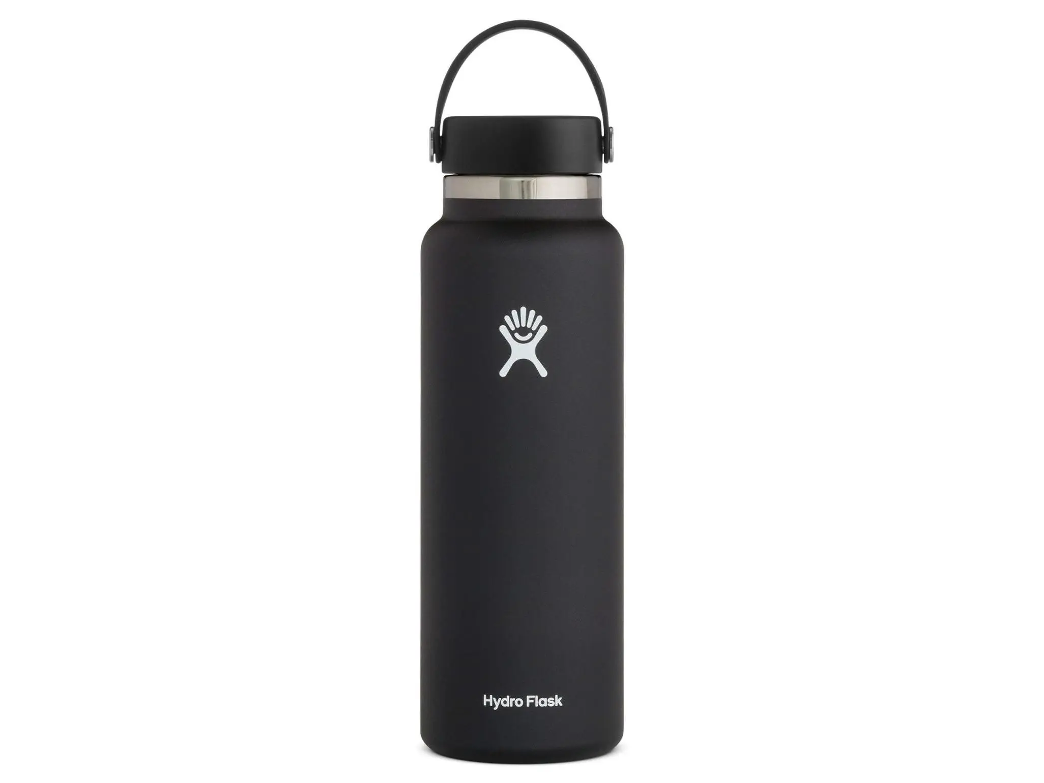Hydro Flask 40oz Wide Mouth Insulated TempShield Stainless Steel Water Bottle - BPA-Free, Leakproof, Portable, with Flex Cap, Black