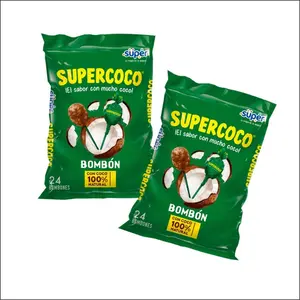Supercoco bombon, colombian candy, natural coconut lollypops, 2 pack of 24