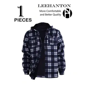 Men's Winter Jacket, Hoodie,Heavy Thick Flannel Plaid Jacket Sherpa Fleece Lined Hoodies For Men Zip Up Winter Warm Coat Buffalo Zipper Sweatshirt