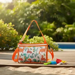 Portable Beach Toy Bag for Kids - Large Durable Zippered Mesh Shell Collecting Net with Carry Handle, Multi-Use Outdoor Storage for Swim Gear, Picnic Accessories & Sand Toys for Boys and Girls Storage Tote