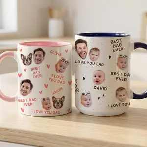 [Father's Day Gift] Custom Dad Photo Coffee Mug, Personalized Picture Cup for Dad, Fathers Day Gift, Grandpa Birthday Gift, Dad Est Mug