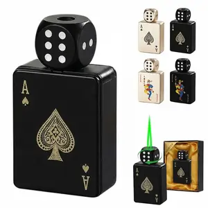 2026 New Pressure Reducing Spinning Dice Jet Torch Lighter | Cool Green Flame Windproof Refillable Butane Lighter, Cool Novelty Gift For Him Her (Gas Not Included) outdoorfun outdoorfun