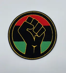 Prideful Patchez Large Black Power Chenille Patch for Clothing - Iron/Sew On Patch