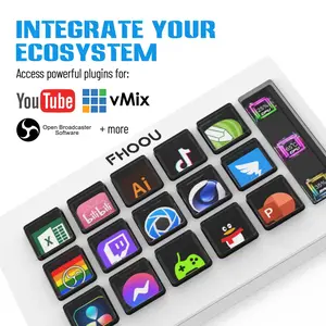 Stream Mini Visual Keyboard, Keyboard Shortcut Pad, 15-key LCD Button Live Content Creation Controller, Custom Button for Win/MacOS