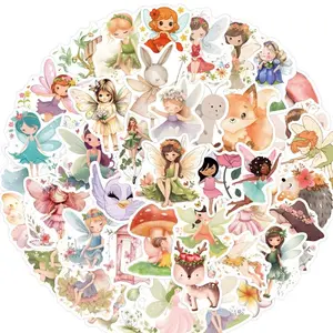 New Cute Elf Stickers Set, 55pcs/110pcs Fairy Cartoon Doodle Decals, Luggage Cup Skateboard Stickers, Waterproof Decorative Stationery, Funny Stickers