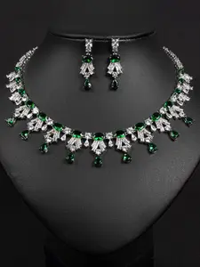 Elegant Artificial Gemstone Decorated Necklace & Dangle Earrings, Fashion Jewelry Set for Party, Daily Clothing Decor, Trendy All-match & Exquisite Jewelry for Gift