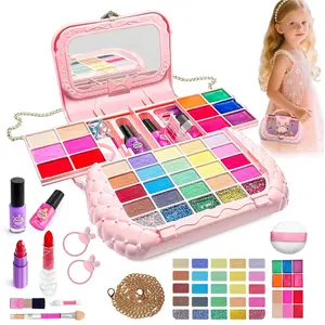 Makeup Set, Safe Washable Beauty Toy, Pretend Play Set, Suitable for Girls Ages 3-9, Perfect Gift for Halloween Christmas New Year