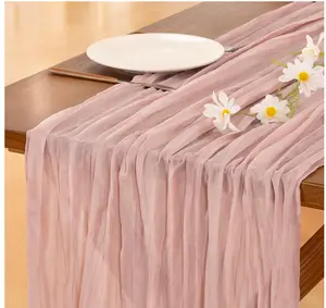 Socomi Pink Cheesecloth Table Runner Mothers Day Summer Boho Rustic Gauze Dusty Pink Farmhouse 120 inch 10FT Cheese Cloth for Wedding Party Baby Shower Birthday Home Decor Holiday Decorations