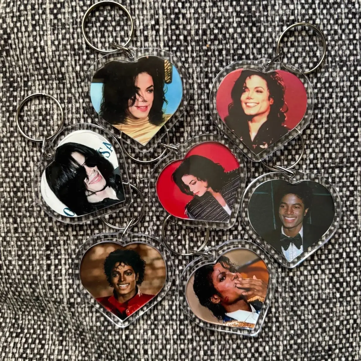 Michael Jackson Heart Keychains