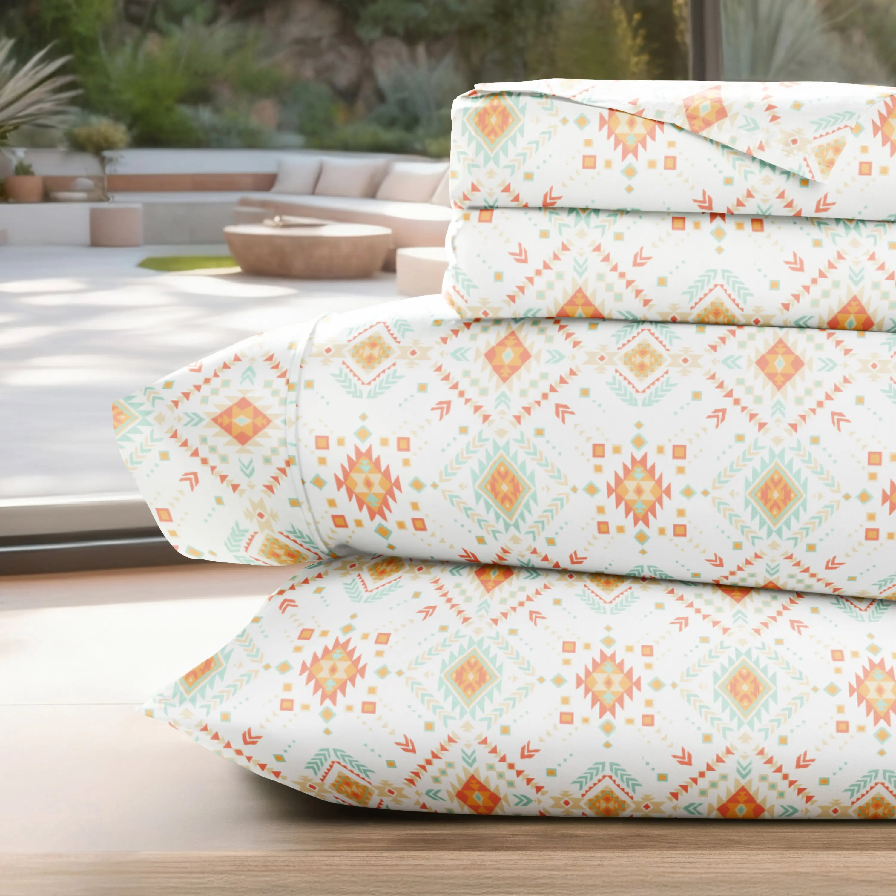 Aztec Dreams Pattern 4-Piece Sheet Set Aztec Dreams Pattern 4-Piece Sheet Set