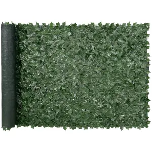 Artificial Privacy Fence Decorative Garden Fence, 59x118in Green Wall Privacy Screen with Faux Leaves, Mesh Backing, Strengthened Joints, Outdoor Vine Leaf Decoration for Balcony (Outdoor Backyard Garden Accessories), Decorative Garden Fences