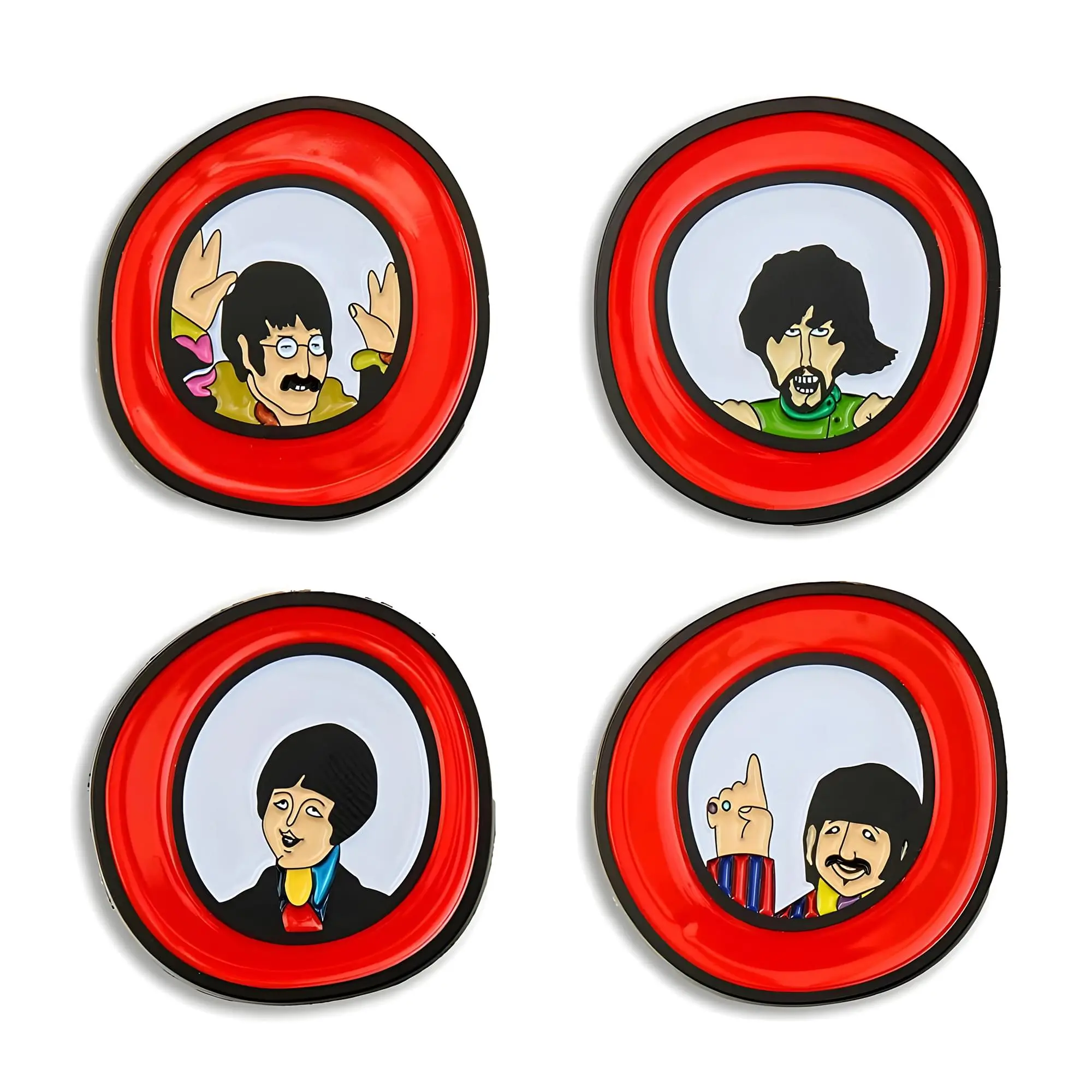 Eaglemoss The Beatles Animated Classic Movie Yellow Submarine Porthole Brooch Pin, Lapel Pin Collectibles Set for Accessorizing Fashion & Clothes Accessories