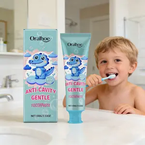 Oralhoe Kids Anti-Cavity Toothpaste, Gentle Cleansing, Whitening & Stain Removal for Children