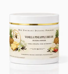 Bee Enchant’s Vanilla Pineapple Dream Custom Body Dusting Perfume Powder- Scented - Finely Milled powder Talc-Free Fragrance Vanilla Daily- Natural Shower Powder