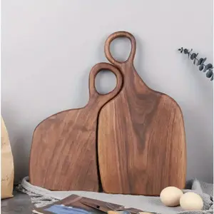 Set of 2 Teak Wood Cutting Boards, Handmade Real Wood Kitchen Chopping Blocks, Durable Food Processing Tools with Natural Finish, Cooking Cutting Board, Wooden Chopping Board
