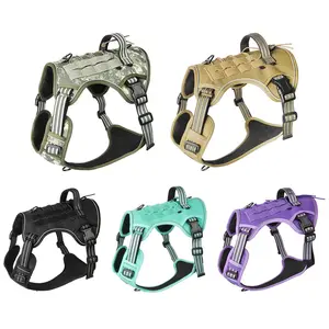 Multifunctional Quick Release Tactical Dog Harness, Adjustable Pet Back for Medium to Large Dogs, Outdoor Reflective Work Training Vest