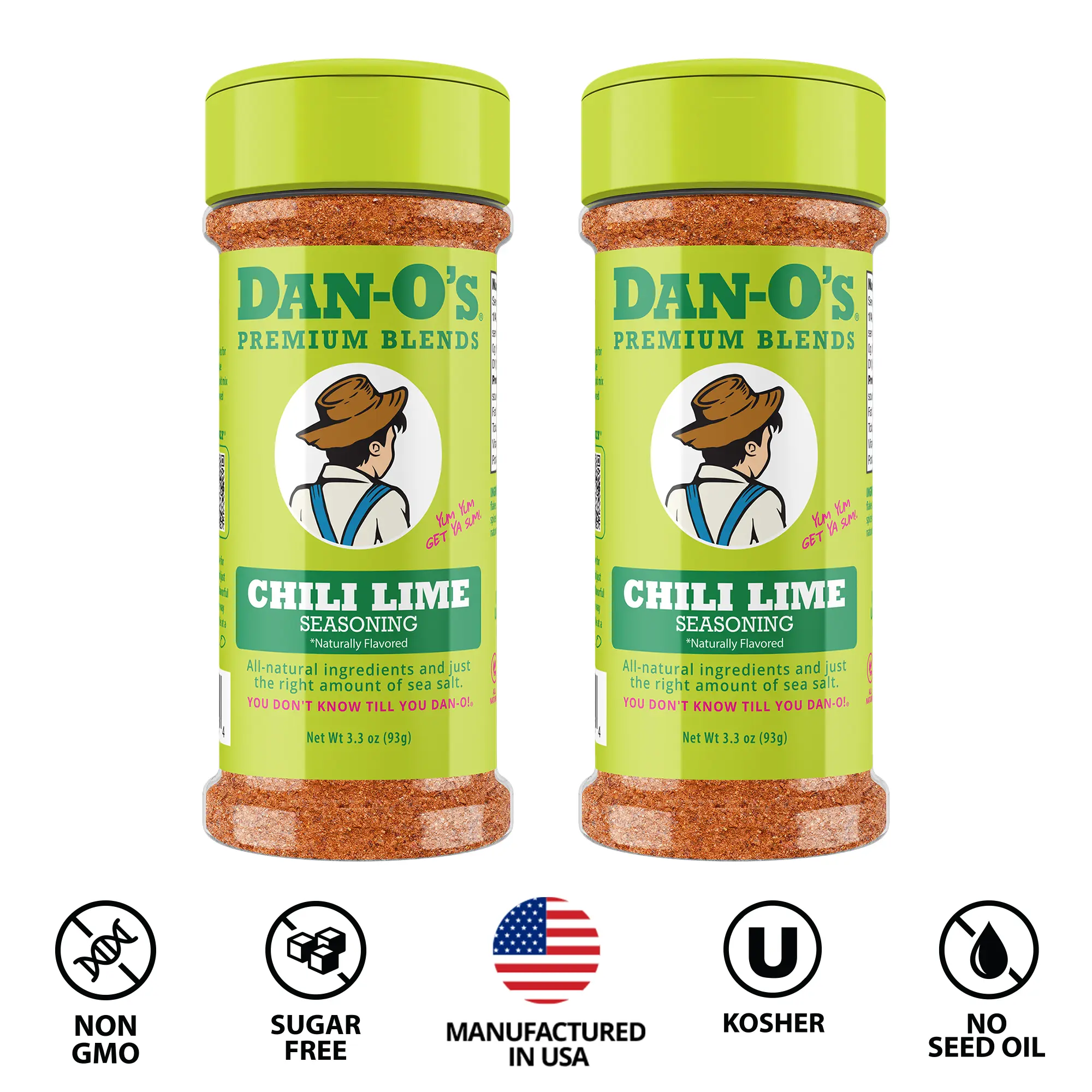 Dan-O's Seasoning Chili Lime - Small Bottle 2 pack (3.3 oz) - All-Purpose Seasoning great on meats and veggies Dan-O's Seasoning Chili Lime - Small Bottle 2 pack (3.3 oz) - All-Purpose Seasoning great on meats and veggies