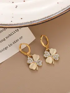 New Four-Leaf Clover Earrings for Women, Fashionable Sweet Simple Luxurious Unique Design Ear Cuffs, Stylish Ear Jewelry Accessories, Elegant Minimalist Earrings