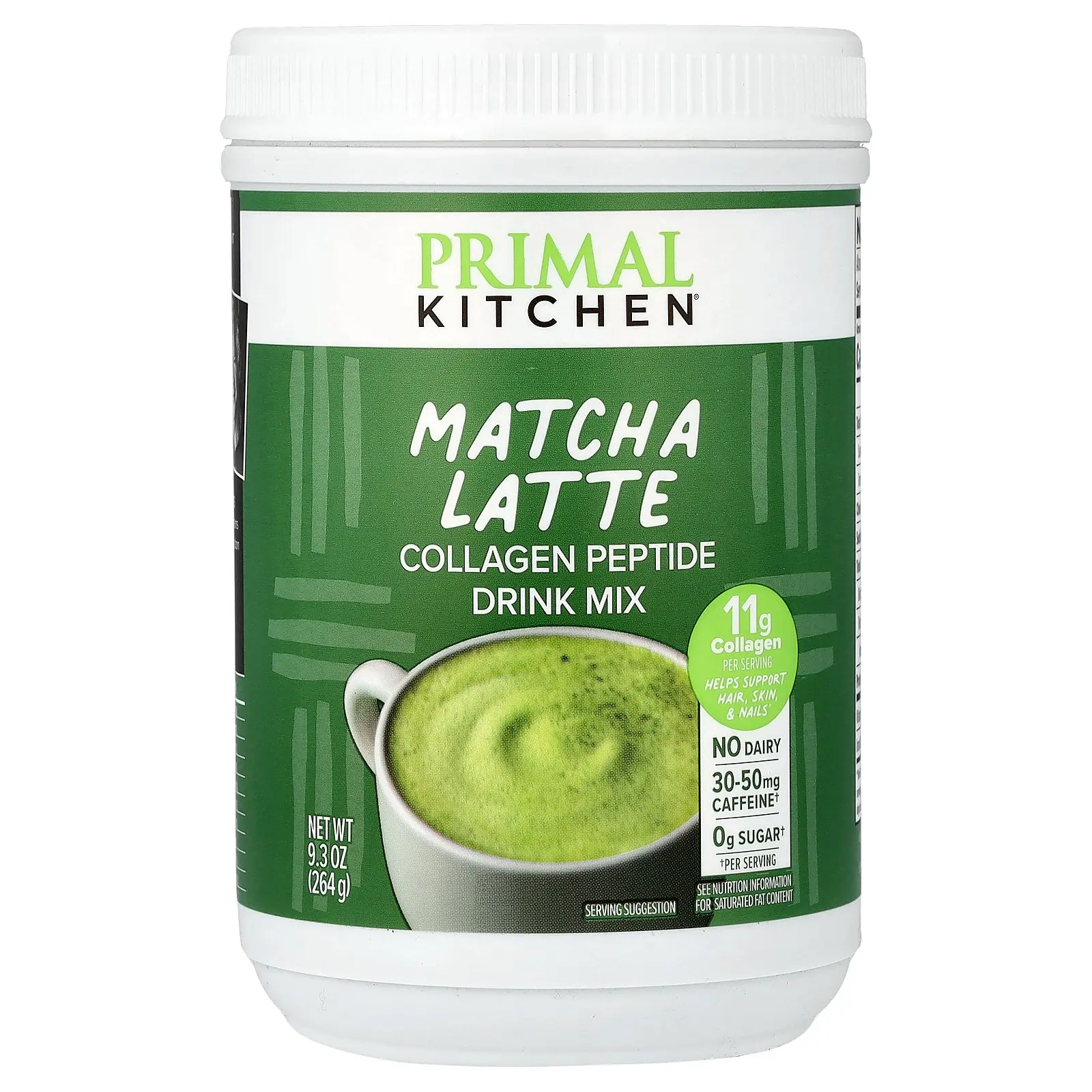 Primal Kitchen Collagen Peptide Drink Mix, Matcha Latte, 9.3 oz (264 g)