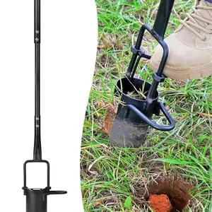 Sod Plugger, Bulb Planter with Long Handle and Serrated Base Garden Tool, Bulb Transplanter Also Grass Plug Tool