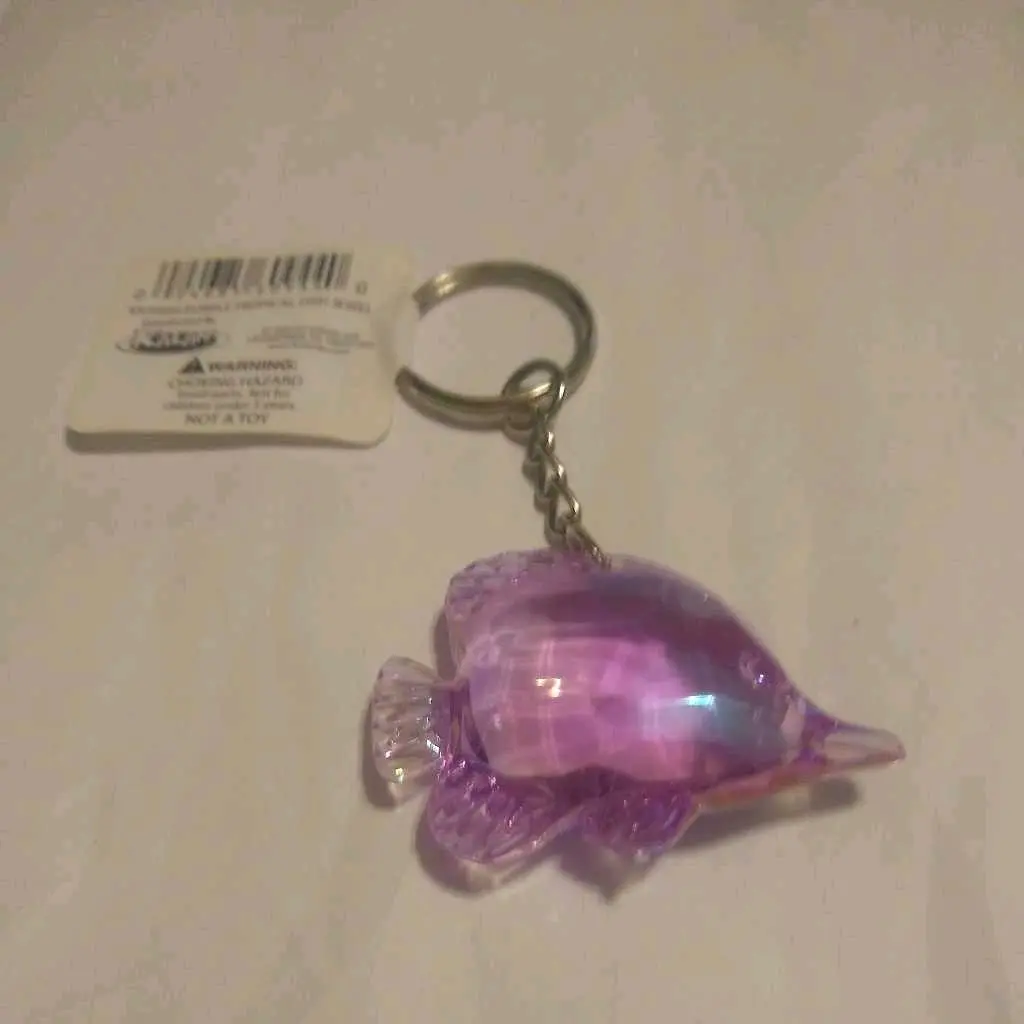 Purple Tropical Fish Charm with Key Ring